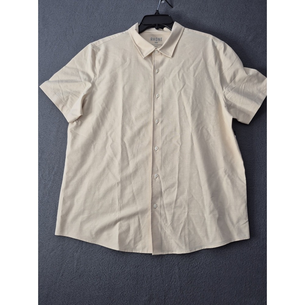 Rhone NWT Men's XL Brezza Linen-blend Short Sleeve Collared Button Shirt Stretch